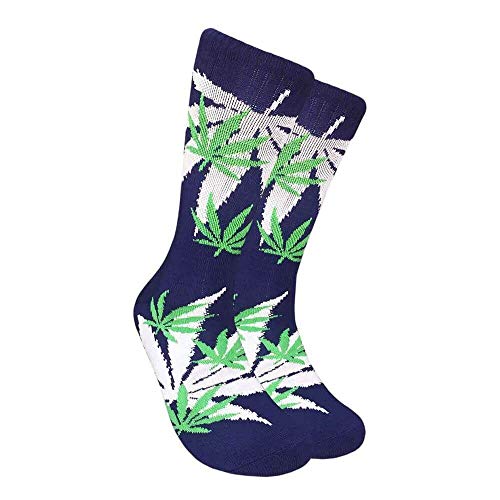 Unisex Marijuana Weed Maple Leaf Printed Warm Cotton High Athletic Crew Socks
