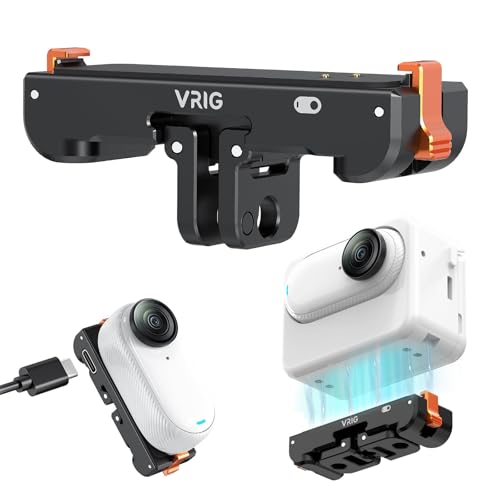 Image of VRIG Magnetic Quick Release Mount for Insta360 GO3 GO3S, Aluminum Alloy Camera Mount Adapter with 1 /4 inch Threaded for Tripods Selfie Sticks, with Charging Port for Insta 360 Go 3s Mounts Accessory