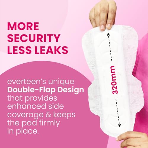 Image of everteen Sanitary Napkins for Women (98 Pads), Combo Offer Pack Buy 80 Pads Get 18 Pads, Cottony Soft Rash Free Sanitary Pads for Heavy Flow with Neem and Safflower