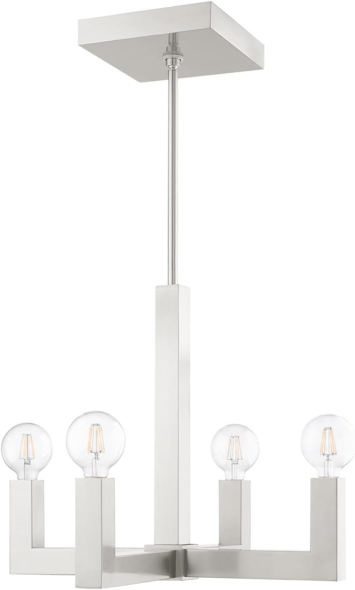 Livex Lighting 4 Light Brushed Nickel Chandelier