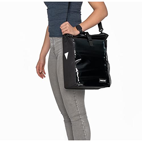 FISCHER Fahrrad Gepäckträgertasche Kurier, Fahrradtasche, Umhängetasche, Reflektor, 18 Liter, wasserabweisend, schwarz