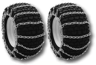 OakTen Set of 2 12x4x6 4.1x3.5x6 4.10-6NHS Tire Chains for Lawn Garden Tractors Mowers and Rider 2-Link Lawn Tractors Tire Chains