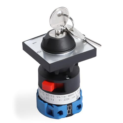 Shengbowi Schlüsselschalter Drehschalte Universal Changeover Switch für Wechsel zwischen Shore Power und Solar Invertern geeignet für RV Camper Boat