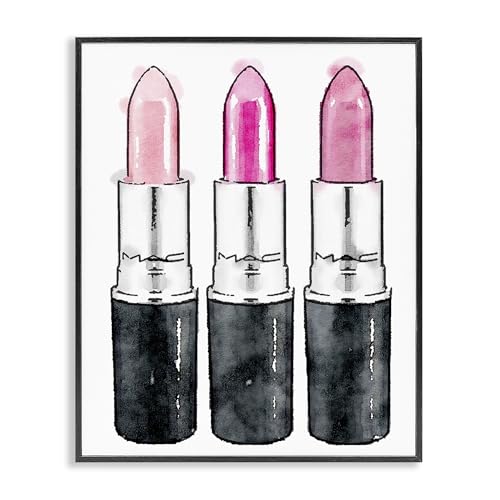 Image of The Stupell Home Decor Collection Three Pink Lipsticks Framed Giclee Texturized Art, Multicolor