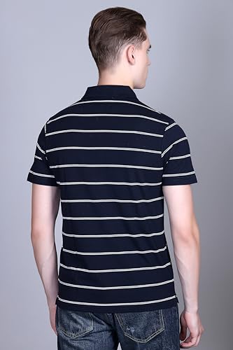 Image of Half Sleeve Polo T-Shirt for Men with Pocket || Stripe Collar and Pocket T-Shirt for Men Half Sleeves