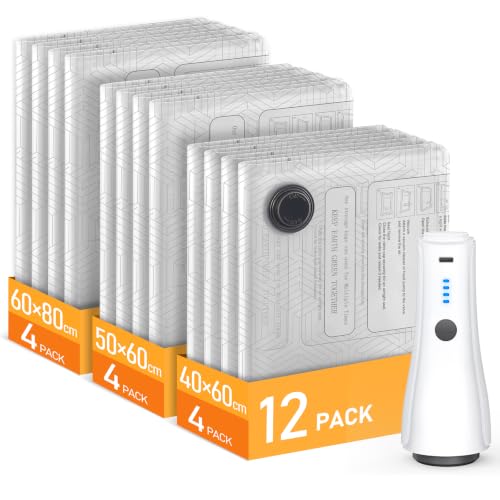 CIRYCASE Vacuum Storage Bags with Wireless Electric Air Pump for Travel