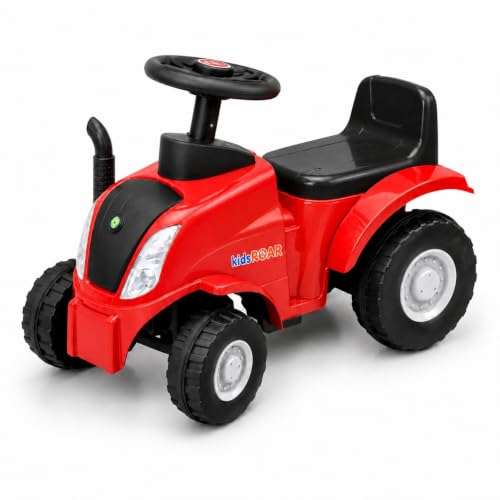 Image of kidsROAR Push Ride On Car for Kids 1-5 Years | Baby Push Car with Music, 3D Lights & Backrest | Premium Ride On Toy Supports Up to 35kg (Tractor, RED)