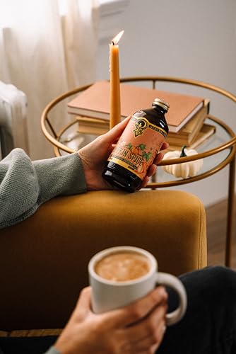 Image of Portland Syrups Pumpkin Spice Syrup - Organic Pumpkin & Ginger Coffee Syrup for Lattes, Mocktails, & Baking - Rich Flavor, Organic Cane Sugar, Natural Ingredients,12 oz Bottle, 24 Servings (Pack of 1)