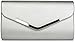 styleBREAKER Pochette de soirée Style enveloppe avec Garniture en métal et chaîne bandoulière Amovible, Femme 02012131, Couleur:Argent