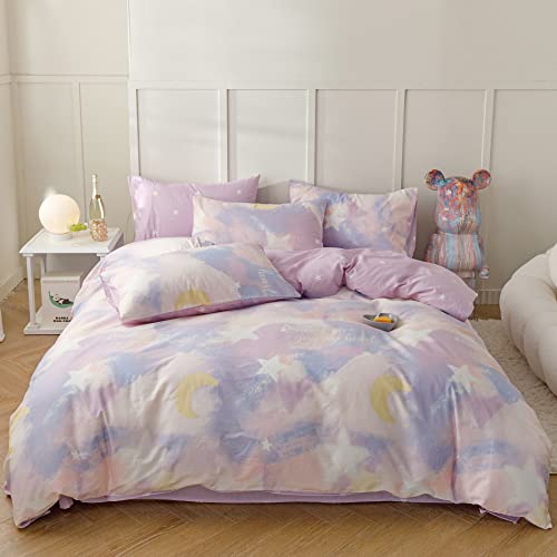 Yaofeiou Kinder Bettwäsche 100x135 Lila Bettwäsche Baumwolle...