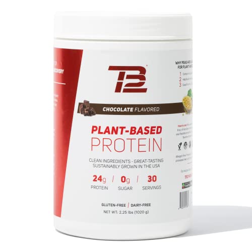 Tb12 Plant Based Protein Powder By Tom Brady, 24G Of Vegan Pea Protein, Low Sugar, Low Carb, Non-Gmo, Meal Replacement, Keto Friendly, Paleo, Sugar Free, Chocolate Flavor (30 Servings/2.25Lbs) #TOP1
