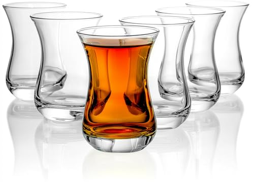 Red Co. Classic Turkish Tea Glasses, 4.5 Ounce - Set of 6