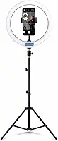 Ring Light 10 Polegadas com Tripé 2,10m Profissional, Suporte para Celular, LED 3 Cores, Iluminação para Maquiagem e Gravações, Rotação 360°