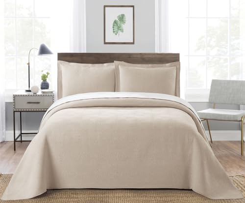 NH NOVOTEXTIL HOGAR Colcha Jacquard para Temporada de Primavera/Verano (1 ó 2 Fundas de cojín Incluidas) (TIFLIS, Cama 135(235x270))