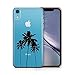 uCOLOR Palm Tree Clear Case Compatible for iPhone XR(6.1 inch),Palm Tree Shockproof Crystal Clear TPU Bumper + Hard Back Protective Cover Compatible for iPhone XR