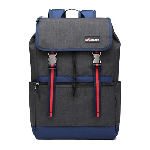 upandfast Men's Casual Daypacks College Backpack Hiking Daypacks Travel Back Packs (Dark Gray) Cover