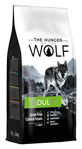The Hunger of the Wolf, cibo secco per cani adulti, agnello e patate, senza cereali, per tutte le razze, formula delicata, 3 kg