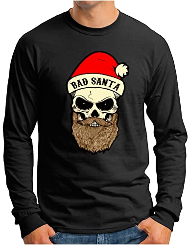T-shirt manches longues Xmas Biker Skull OM3 fini le pull de Noël qui gratte