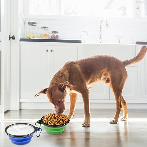 Magrimaxio 2 Stück Faltbare schüssel, Faltbarer hundenapf unterwegs, reisenapf Hund faltbar, tragbare wassernapf, Faltbare hundenäpfe, trinknapf mit karabiner, für Katzen, Hunde und Haustiere