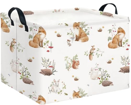Image of CLOCOR Rectangular Storage Basket,Collapsible Storage Bin,Waterproof Books Box(Fox)