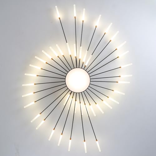 Plafonnier LED moderne pour salon et salle à manger luminaire dimmable noir