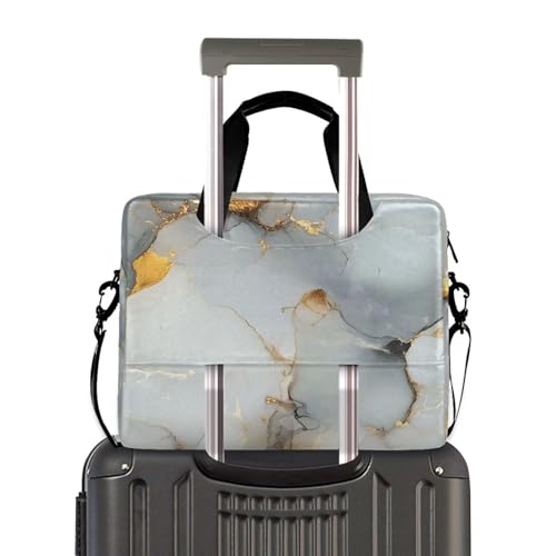 Funda maletín para portátil con patrón mármol gris oro miniatura 4