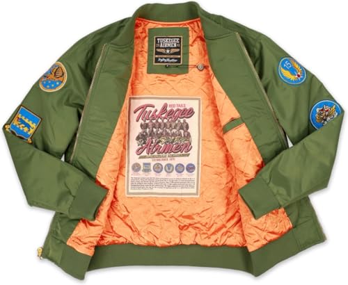 Big Boy Tuskegee Airmen S5 Mens Bomber Jacket [Green] - ID#68319-77-207-0-04
