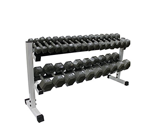 Ader 10Pairs Hex Dumbbells 5-50lb (550lb) and 2-tier 54