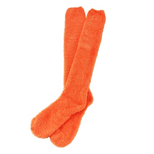 Image of BambooMN Women's Fuzzy Knee High Socks - Polka Dots and Solid Colors - 2 Sizes - 1 Pair Pack