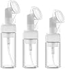 Quluxe Empty Facial Cleanser Foaming Bottle with Gel Silicone Head Wash Brush, 100120150ml Foaming Soap Pump Dispenser Pack of 3