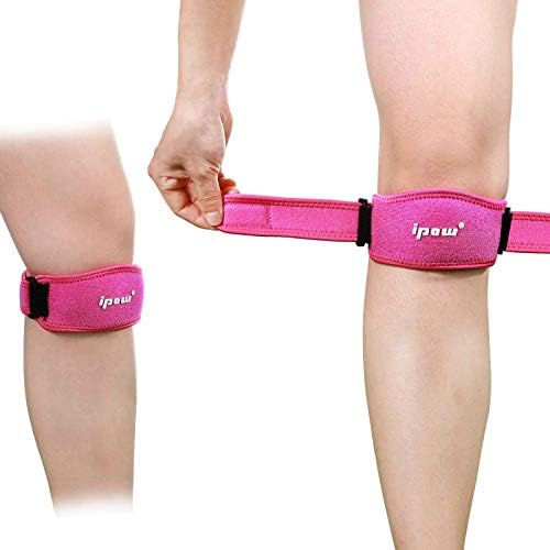 IPOW 2 PACK Knee Support for Women, Patellar Tendon Support Strap & Knee Pain Relief for Adult, Knee Brace for Hiking, Running, Tennis, Volleyball & Squats