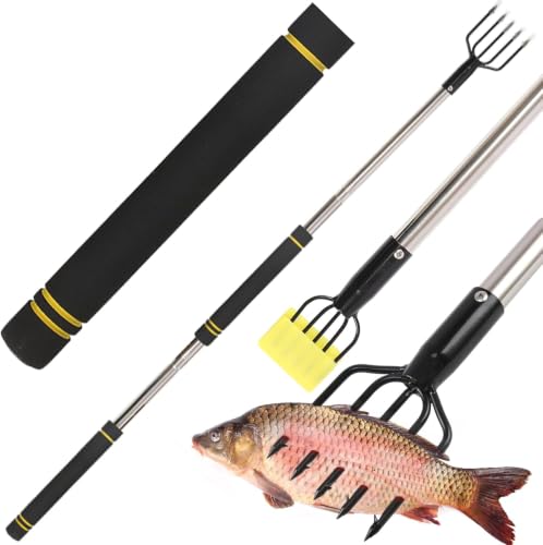 Frebuta Frog Gigging Pole,2 to 3Ft Fishing Gig Gaff with Bar...