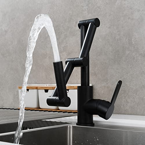 Grifo llenador de ollas para cocina con tres brazos y acabado negro 4
