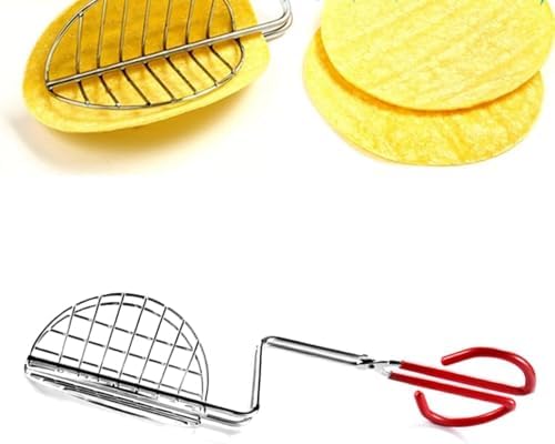 Taco Shell Maker, Stainless Steel Press Shell Maker Tongs, Stainless Steel Taco Press Mold with Rubber Handle, Kitchen Tortilla Fryer Tongs Kitchen Tools Gadgets image 5