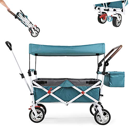 Folding Camping Wagon, Household Folding Portable Outdoor Camper, Built-In Multi-Function Storage Bag