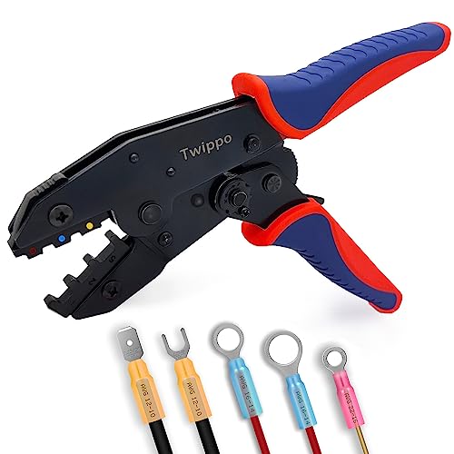 Ratchet Crimping Tool for Heat Shrink Terminal Connector, Wire Crimper Tool by Twippo - Used condition - CA$18.25