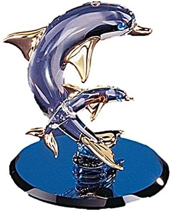 Dolphin & Baby Glass Figurine
