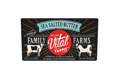 Vital Farms Butter Sticks, Sea Salted, 8 Oz, 2 X ¼ Lb Sticks #TOP26