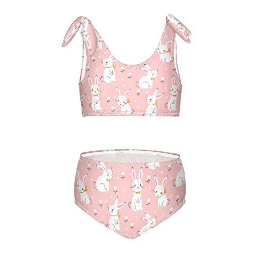 Image of CaTaKu Girls Swimsuits Two Piece Swimwear Cute Bikini Set Tankini Hawaiian Beach Sport Bathing Suit for Girls Size 3-12T