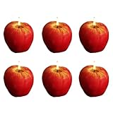 Holibanna 6Pcs Red Apple Shaped Candle Creative Candle for Wedding Birthday Xmas Party Home Decor