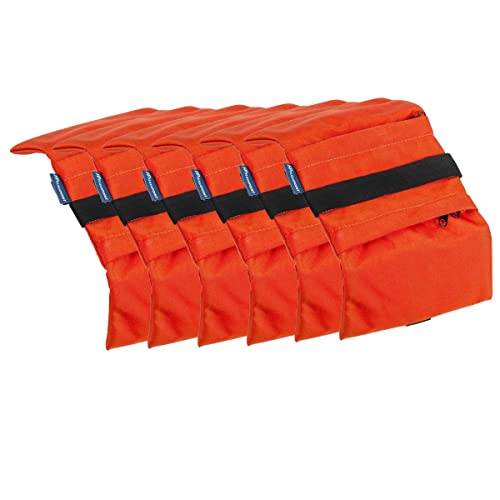 Flashpoint Empty Saddle Sandbag, Water-Resistant Cordura Nylon - (5 lb Capacity, Orange) (6 Pack)