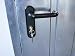 Puerta para bodega galvanizada con manija y cerradura, para cochera, ventanilla 70x200