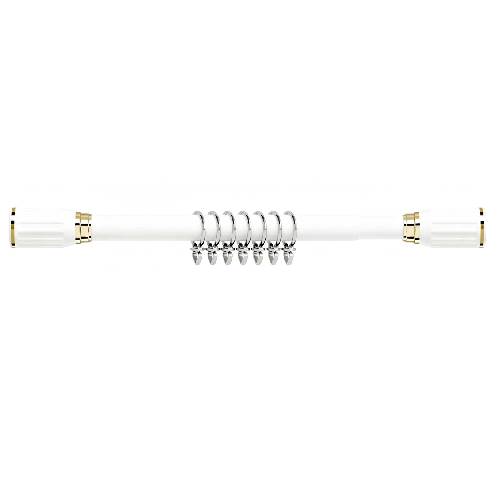 Heavy Duty Tension Curtain Rod 24-165 in, Stainless Steel Curtain Rods No Drilling, Antisilp for Bedroom, Bathroom, Window, Closet(White,370-420cm/145-165in)