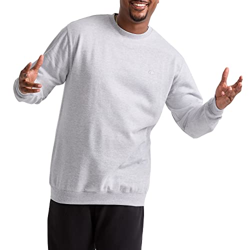 Champion Men's Powerblend Fleece Crewneck Sweatshirt, C Logo, New Manhattan Mist Heather, Small - image 3