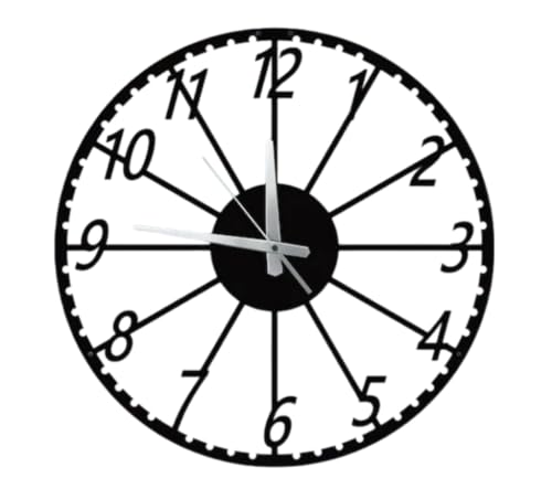 Image of Minimalist Metal Wall Clock with Latin Number, Modern Silent Metal Clock for Kids Room, Large Metal Wall Clock,Wanduhr Metal,Horloge Murale 17.7 INCH