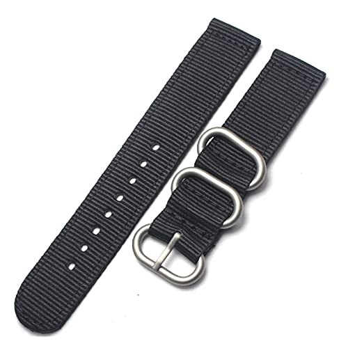 Sangle de montre en nylon sport kaki 20mm étanche avec boucle en acier inoxydable