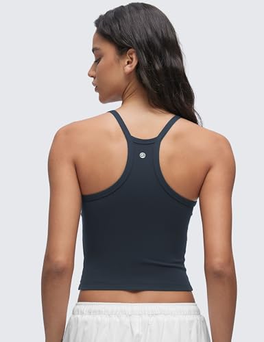 Image of CRZ YOGA Butterluxe Soft Double Lined V Neck Tank Tops for Women - Yoga Casual Camisole Racerback Tight Sleeveless Shirt