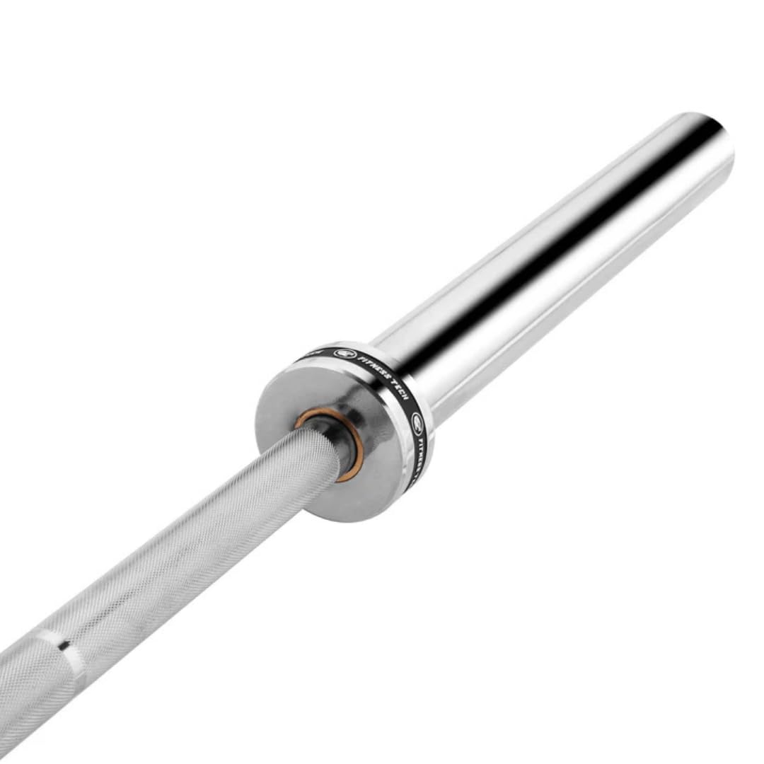 Barre de musculation olympique sans roulements, chromée, convient pour disques de 50 mm de diamètre, poids maximum admis 230 kg, 220 cm x 50 mm, 20 kg