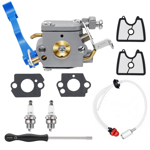 JSIERLUOV 125BX Carburetor for Husqvarna 125B Blower 125BX 125BVX 590460102 545081811 Handheld Leaf Blower with 125B Tune UP Kit 545112101 Air Filter Fuel Line Kit