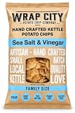 Wrap City Potato Chip Company - Sea Salt & Vinegar, Hand Crafted Kettle Potato Chips - 12oz (4 Pack)